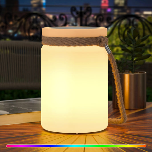 Solar Outdoor Hanging Lantern with hemp strap