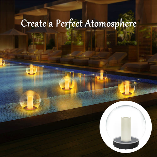 2-PACK Waterproof Solar Floating Flame Lights