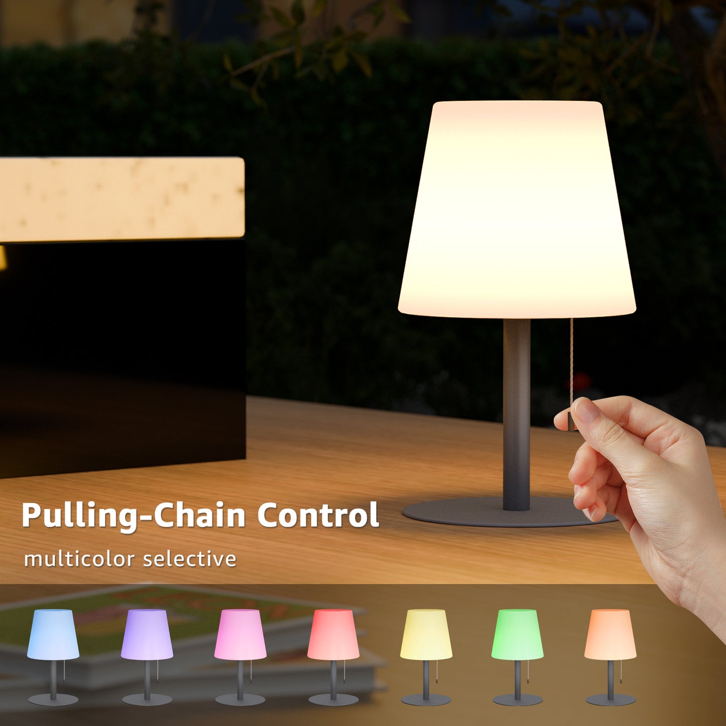 Outdoor Garden Rechargeable LED Cordless Table Lamp