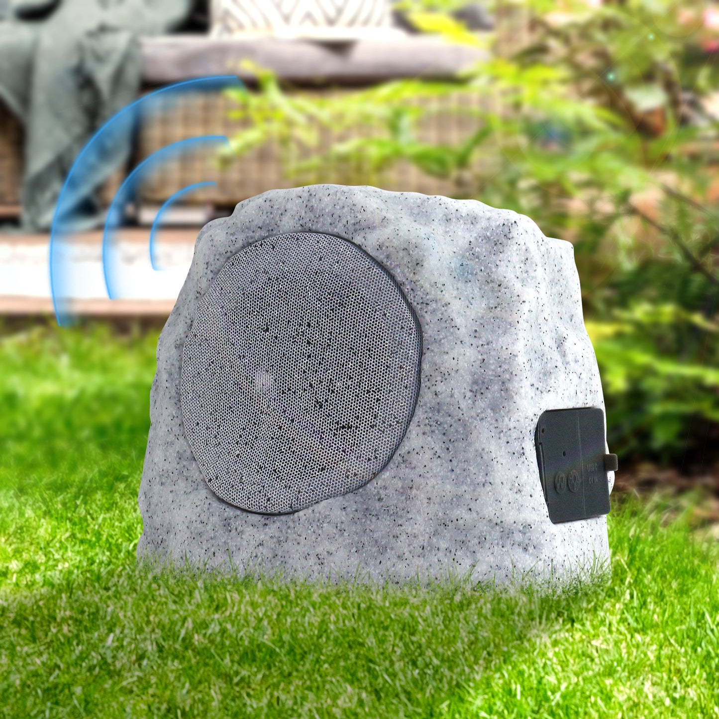 2-PACK Outdoor Solar RGB Flash Rock Speaker