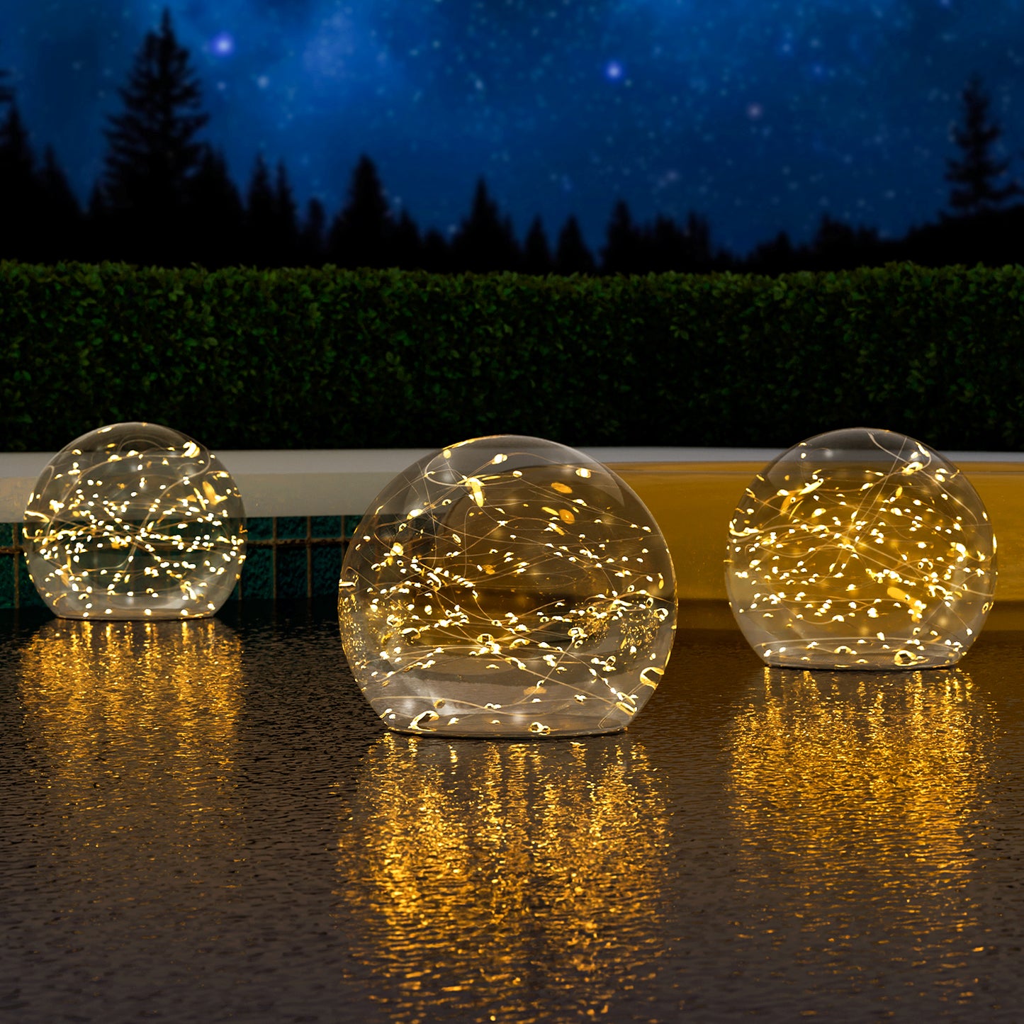 2-PACK Solar Floating Ball with string light
