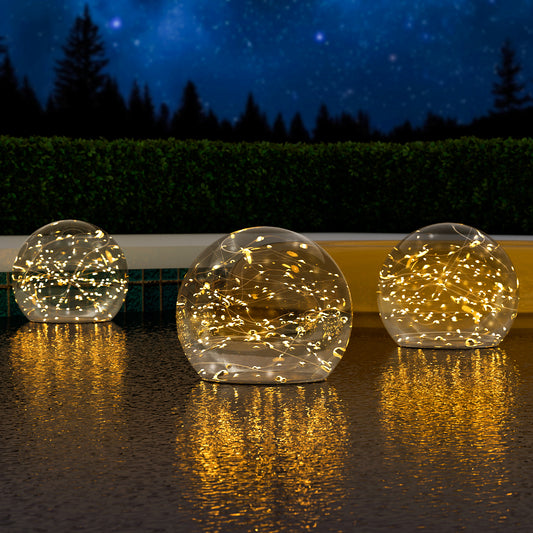 2-PACK Solar Floating Ball with string light