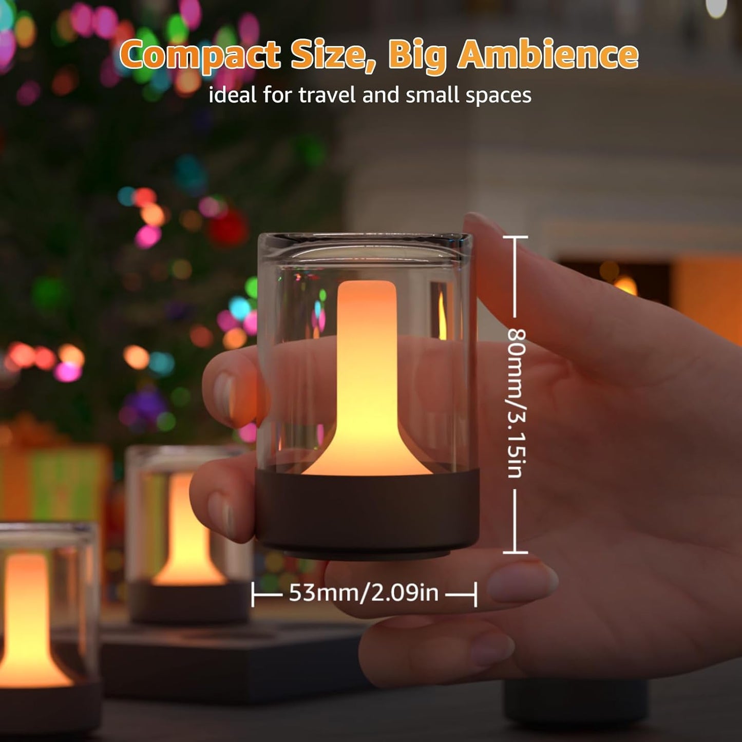 4-PACK Rechargeable Flameless Flickering Tealights with Charging Base