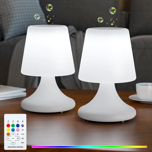 2-PACK Wireless Outdoor LED Table Lamp with speaker