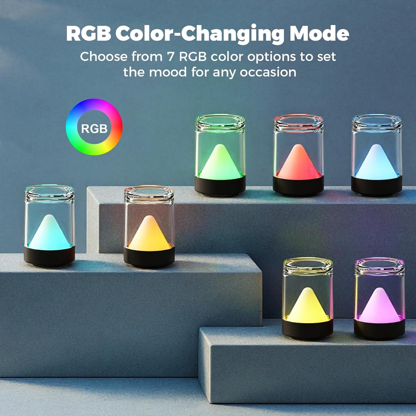 4-PACK Rechargeable RGB Flameless Tealights with Charging Base