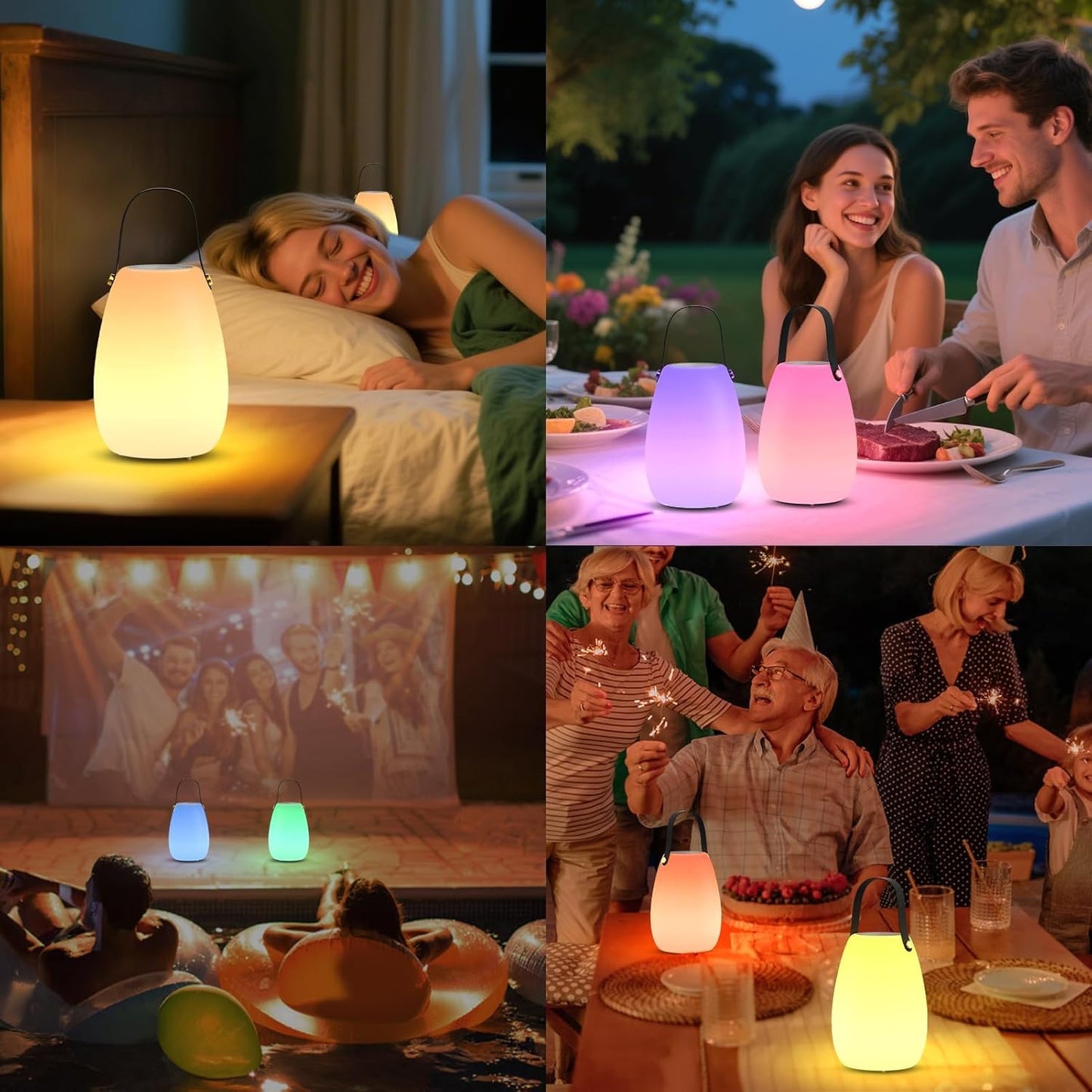 2-PACK Portable RGB LED Speakers with strap and remote control