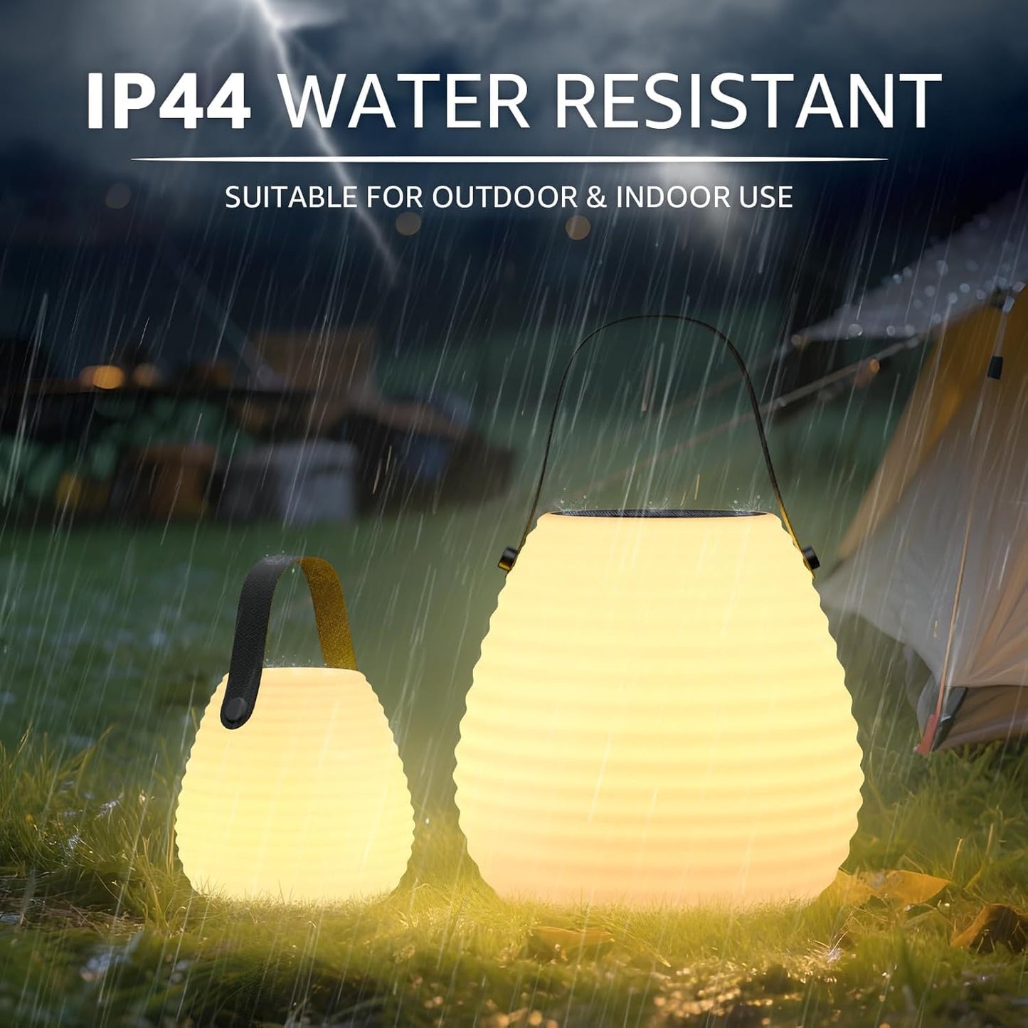Set of 2 Outdoor Solar LED Lanterns with Remote control