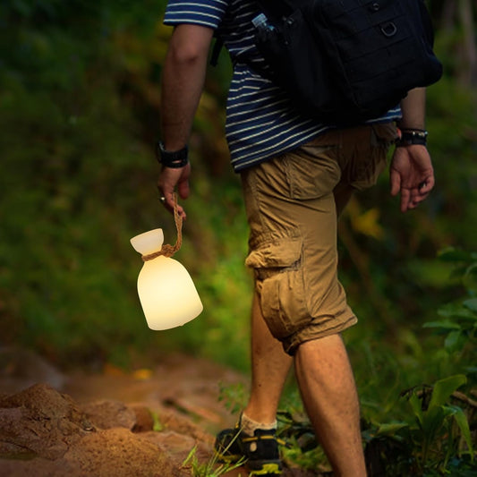 2-PACK Outdoor LED Hanging Lanterns with hemp strap