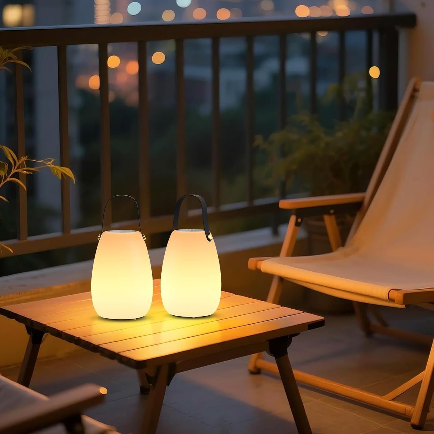 2-PACK Portable RGB LED Speakers with strap and remote control