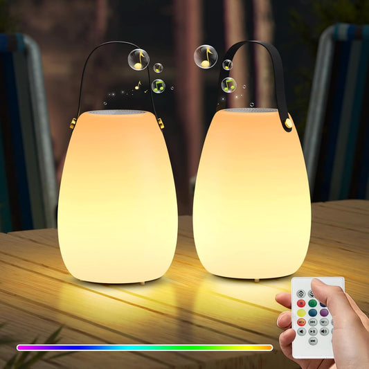 2-PACK Portable RGB LED Speakers with strap and remote control