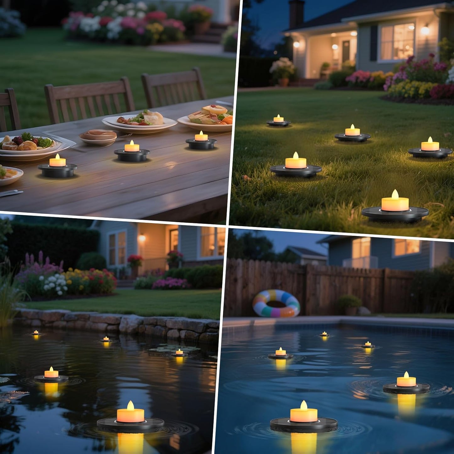 5-PACK Solar LED Floating Pool Candle Lights