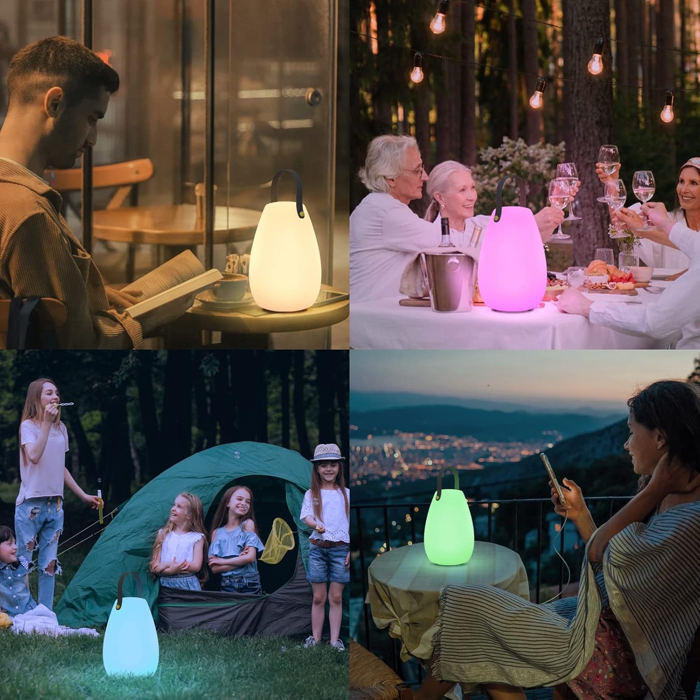 Outdoor Waterproof Hanging LED Lantern with remote control and strap