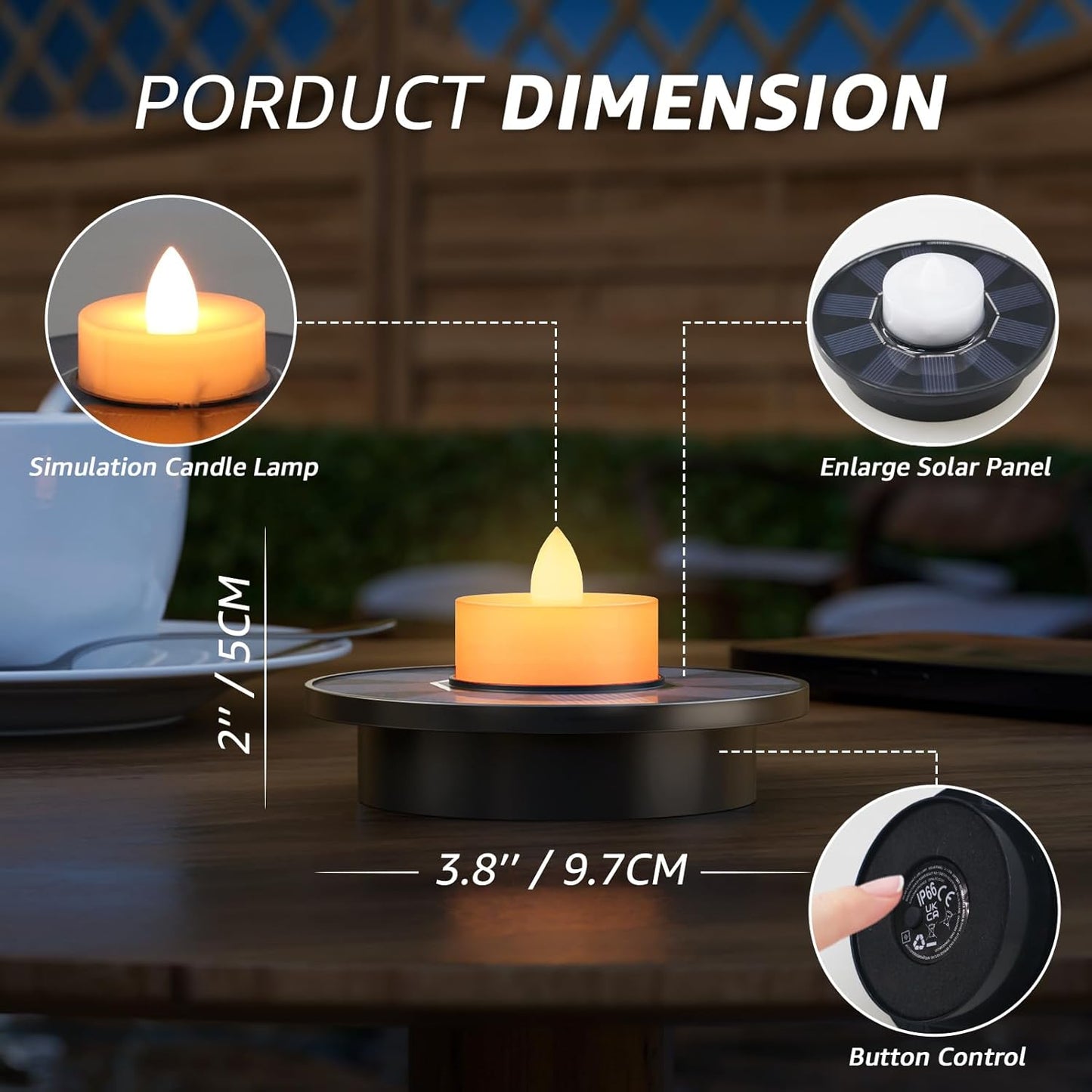 5-PACK Solar LED Floating Pool Candle Lights