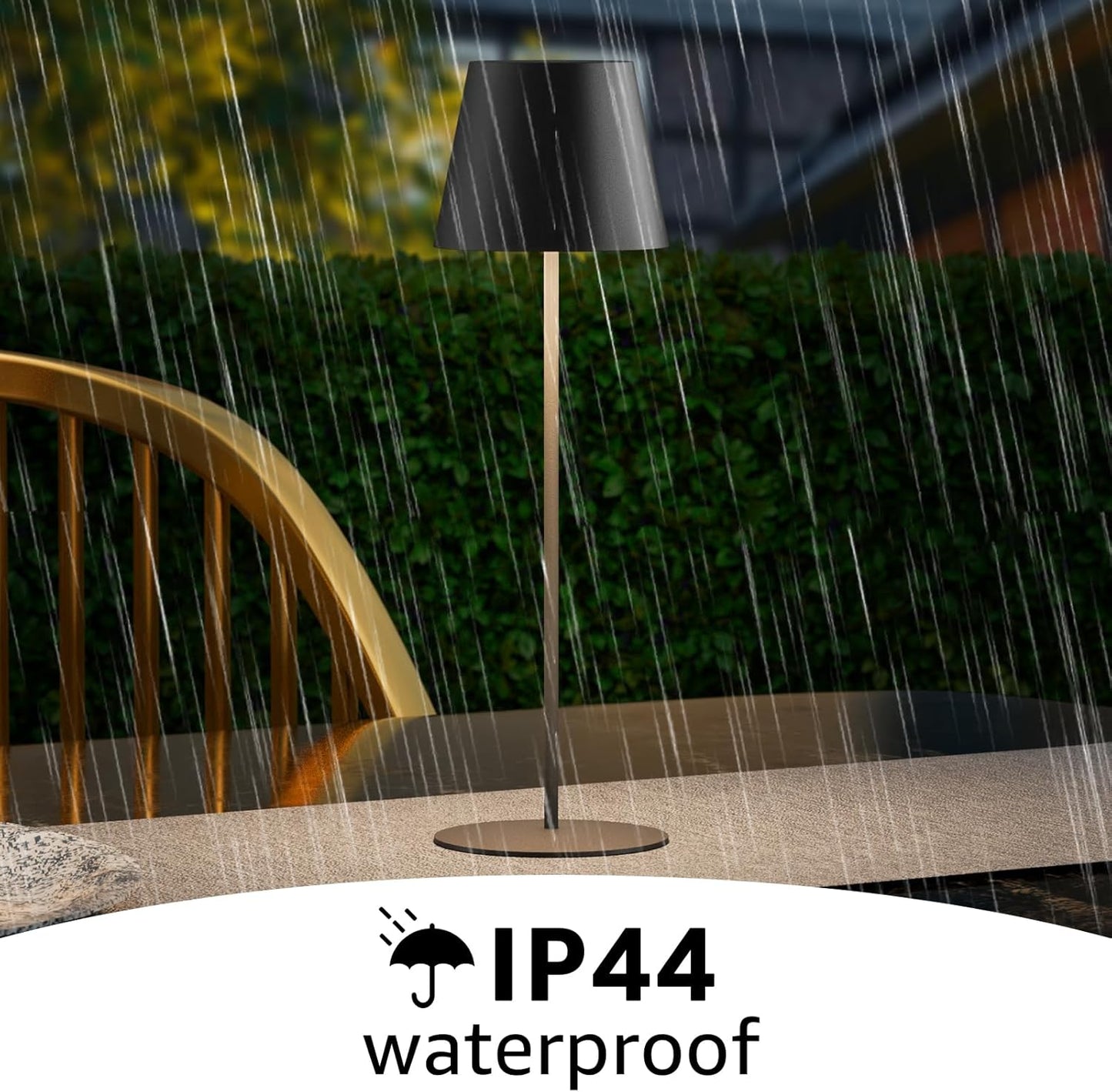 2-PACK Rechargeable Outdoor LED Touch Patio Lamps