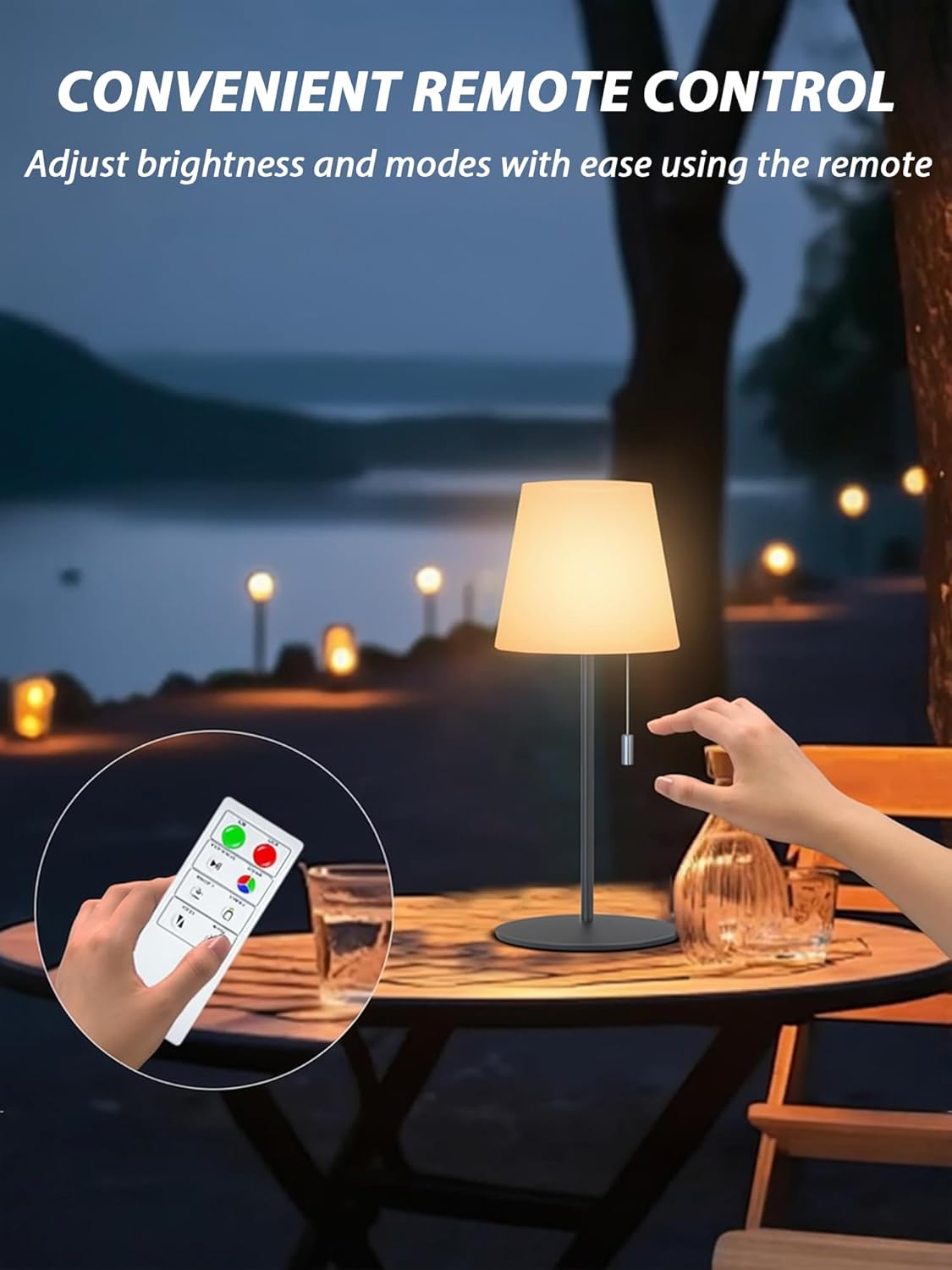 Outdoor Battery Operated Table Lamp for Patio