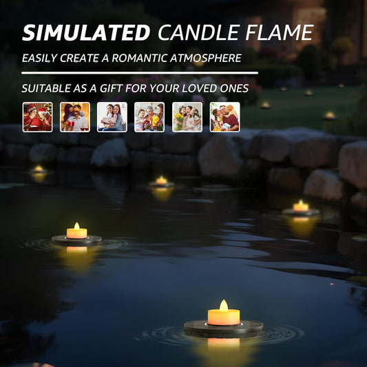 5-PACK Solar LED Floating Pool Candle Lights