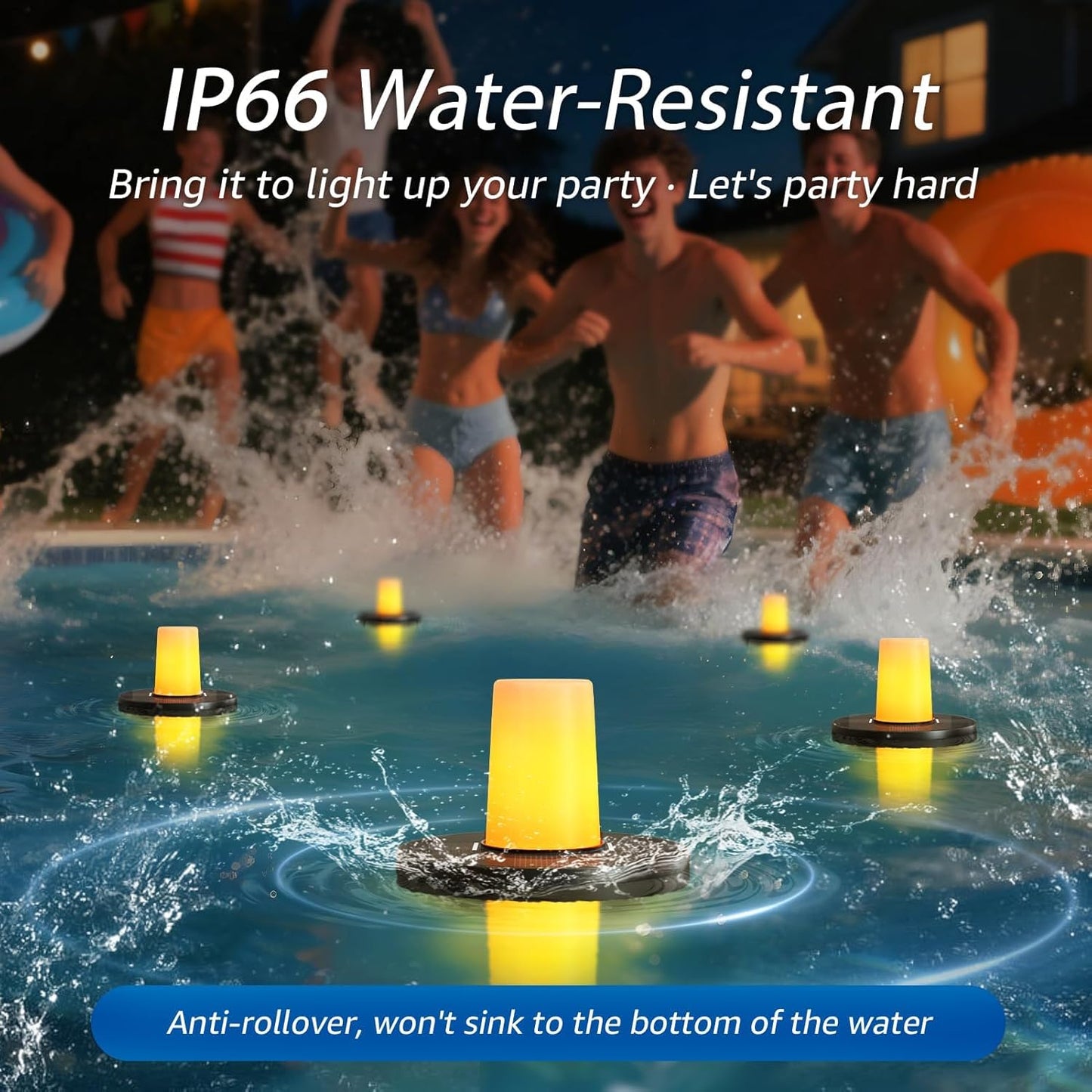 5-PACK Solar Floating Pool Lights
