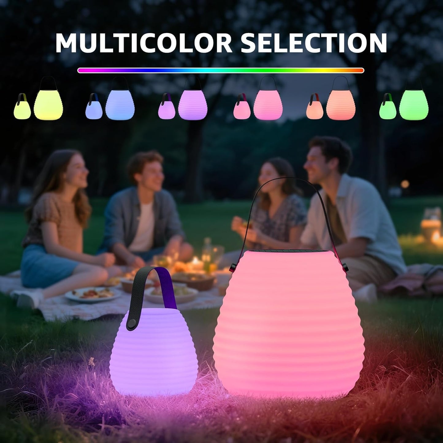 Set of 2 Outdoor Solar LED Lanterns with Remote control