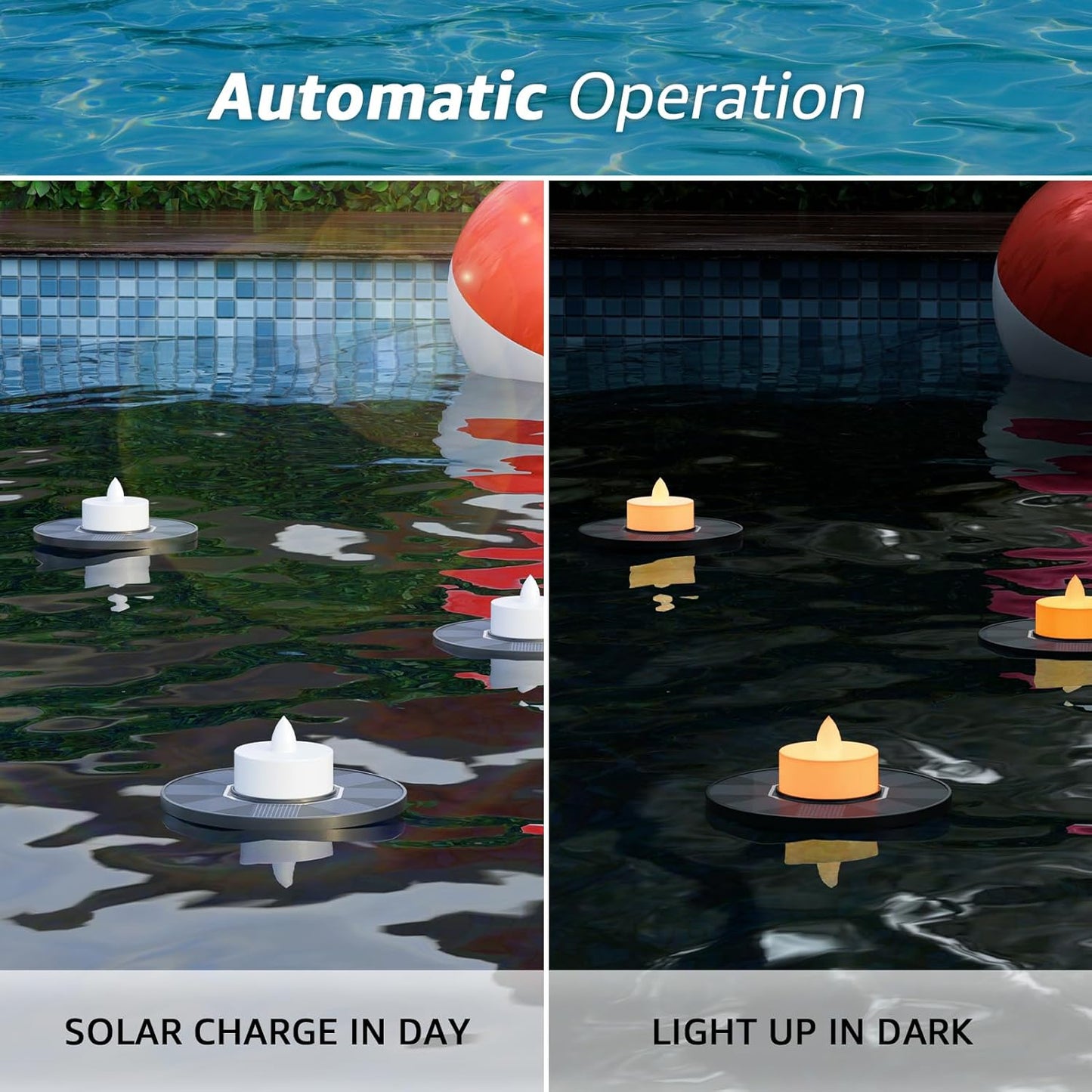 5-PACK Solar LED Floating Pool Candle Lights