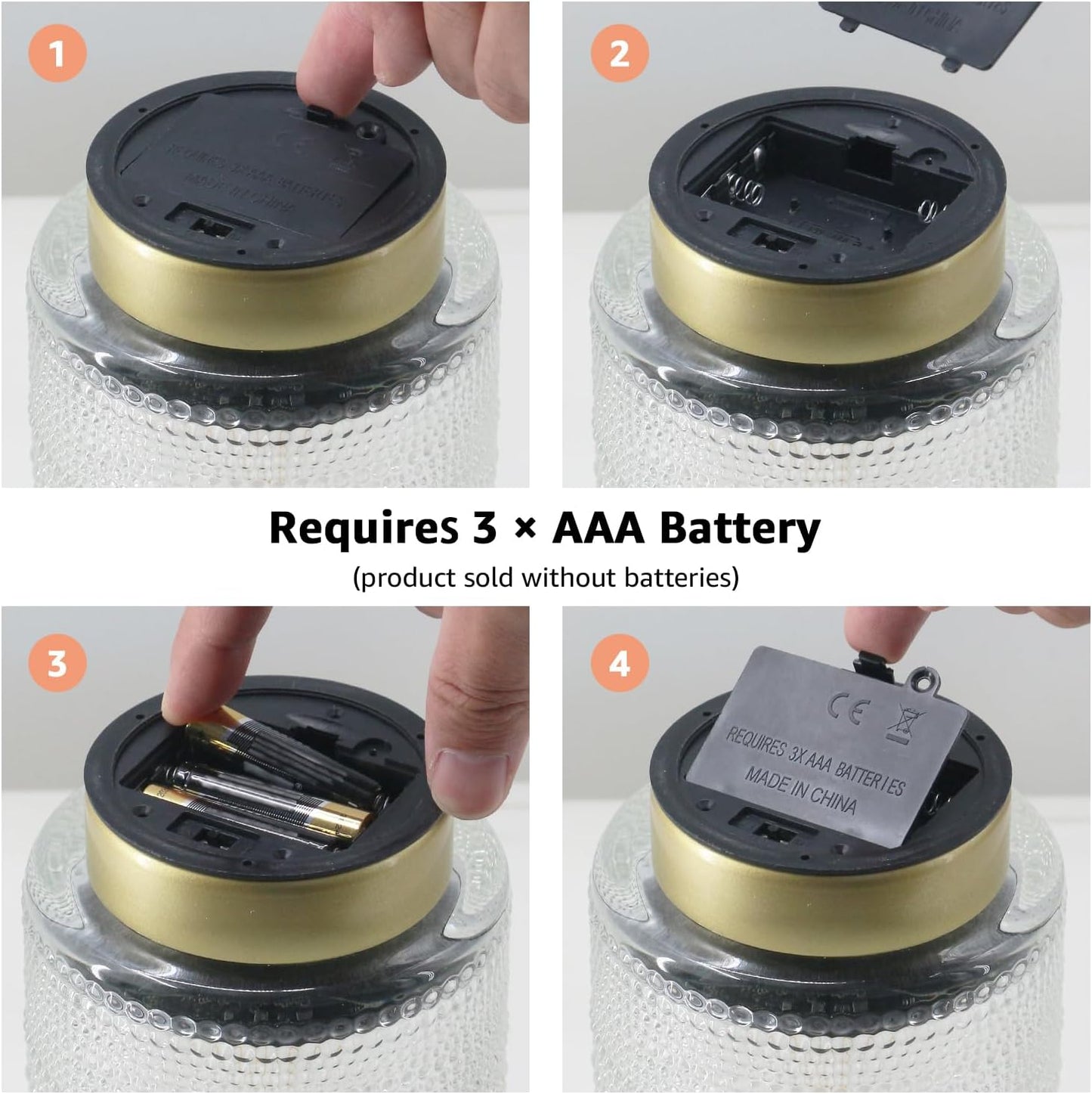 2-Pack Glass Cordless Battery Operated Table Lamps (Clear)