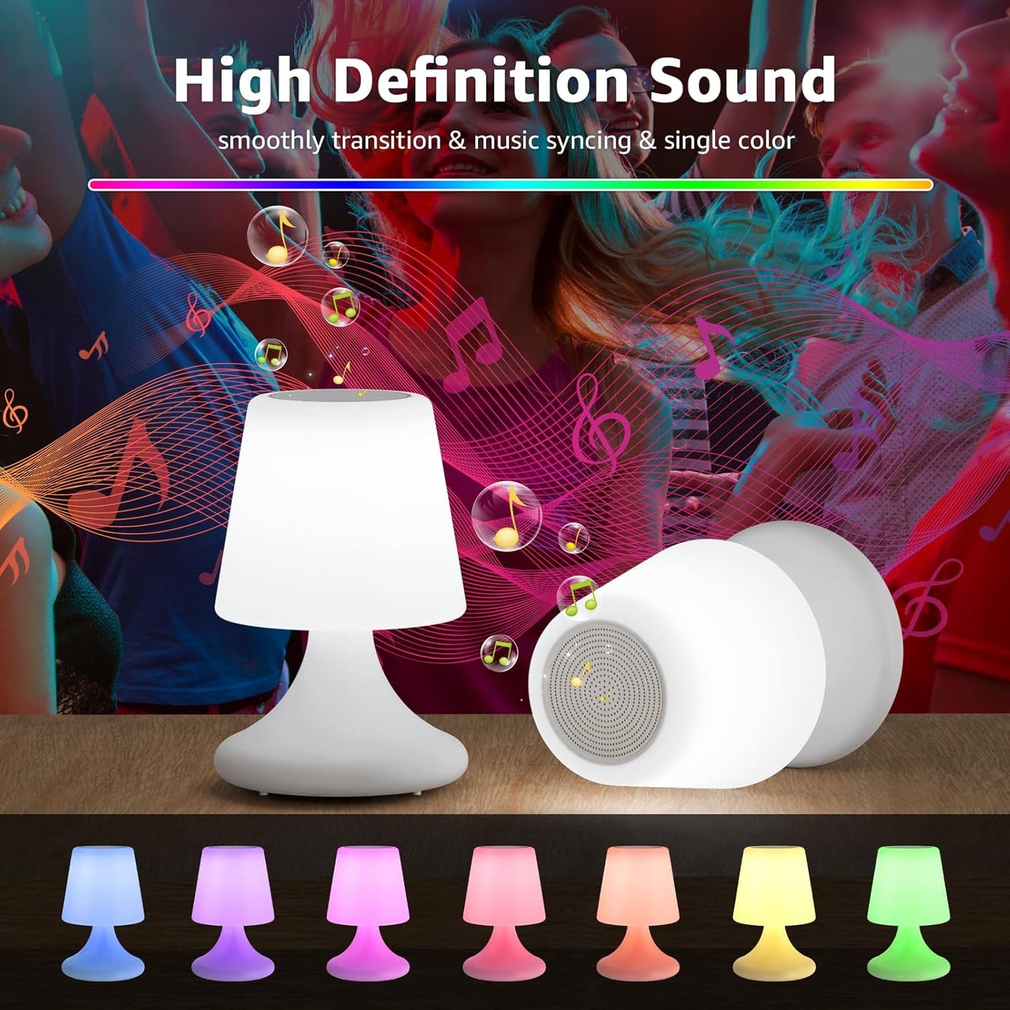 2-PACK Wireless Outdoor LED Table Lamp with speaker