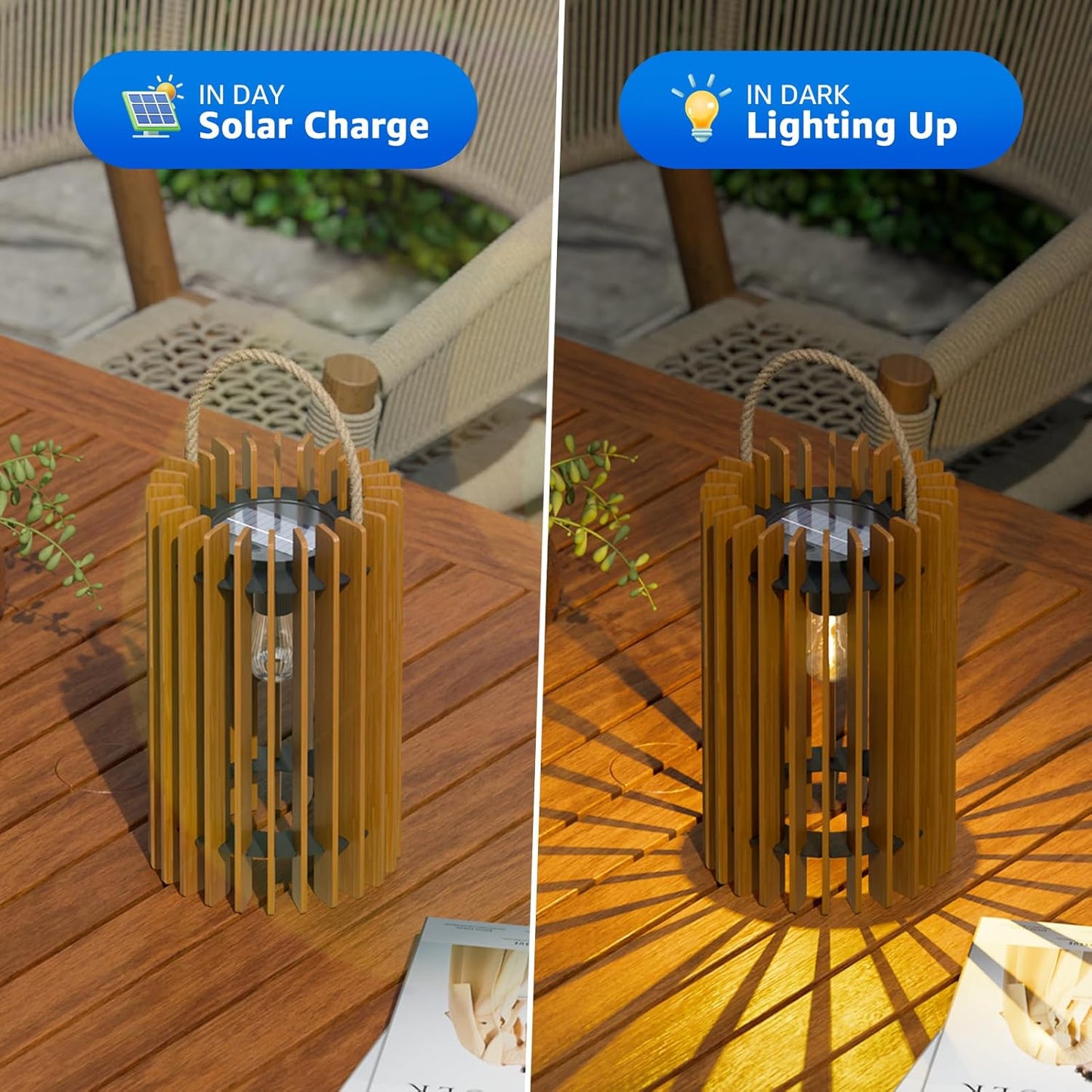 2-Pack DIY Rattan Solar Lanterns