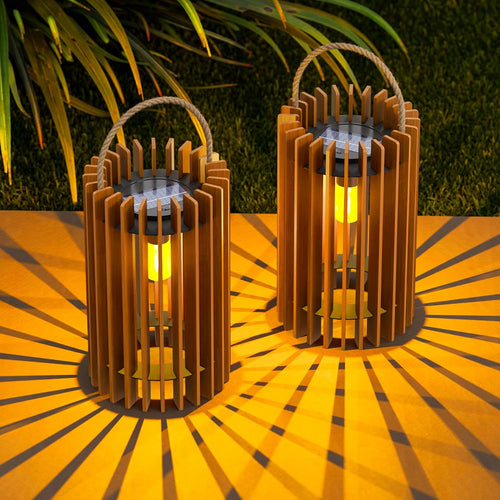 2-Pack DIY Rattan Solar Lanterns