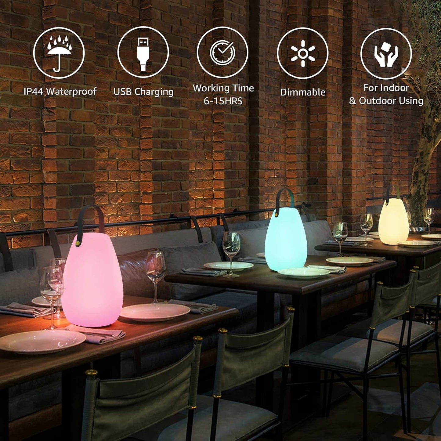 Outdoor Waterproof Hanging LED Lantern with remote control and strap