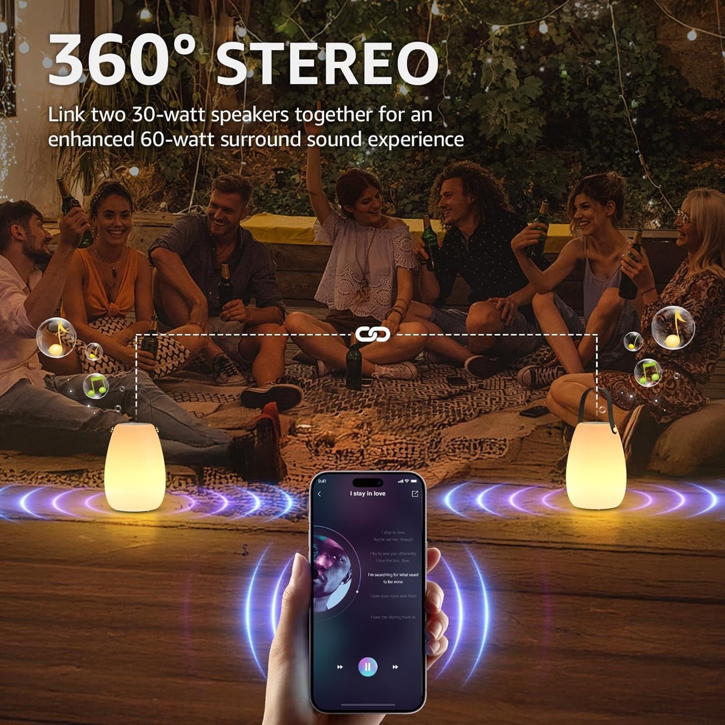 2-PACK Portable RGB LED Speakers with strap and remote control