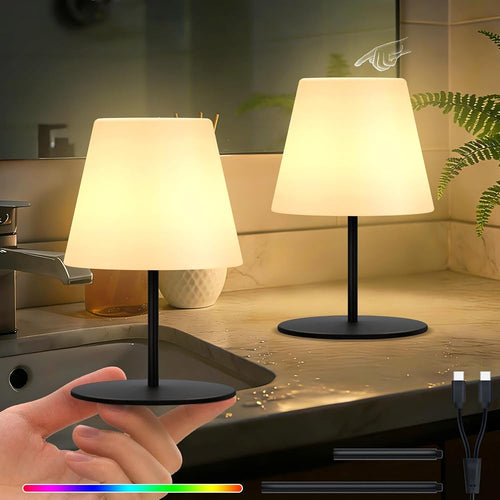 831. Two 0915 metal touch lamps